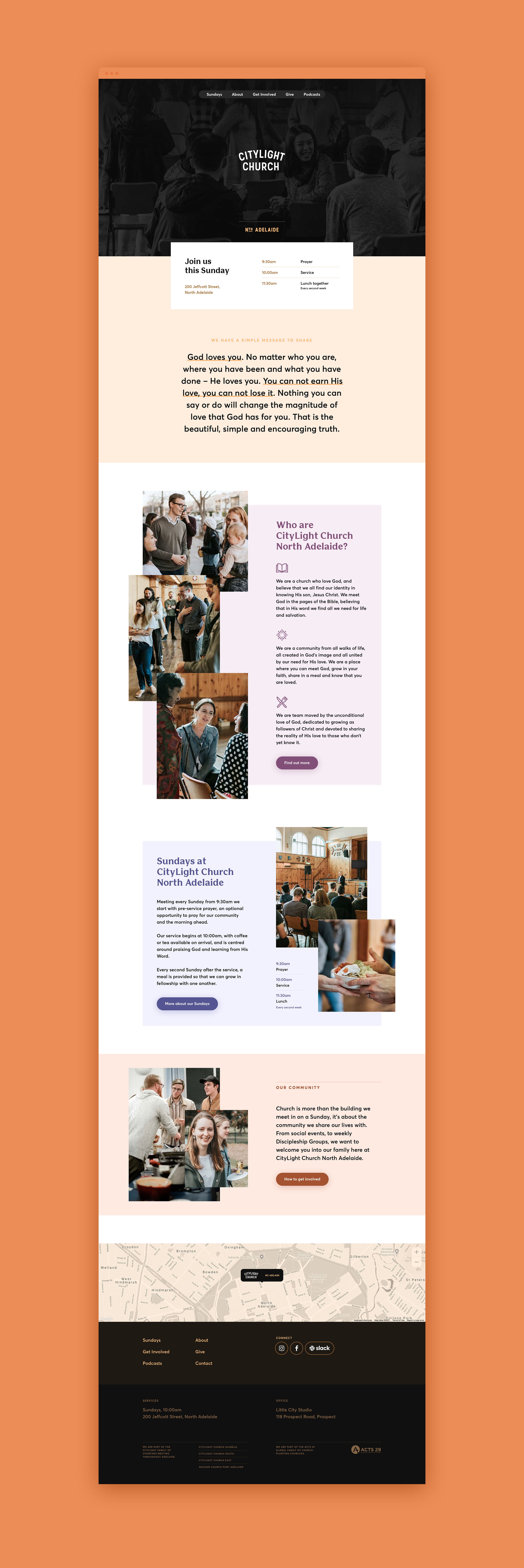 The CityLight Church North Adelaide home page.