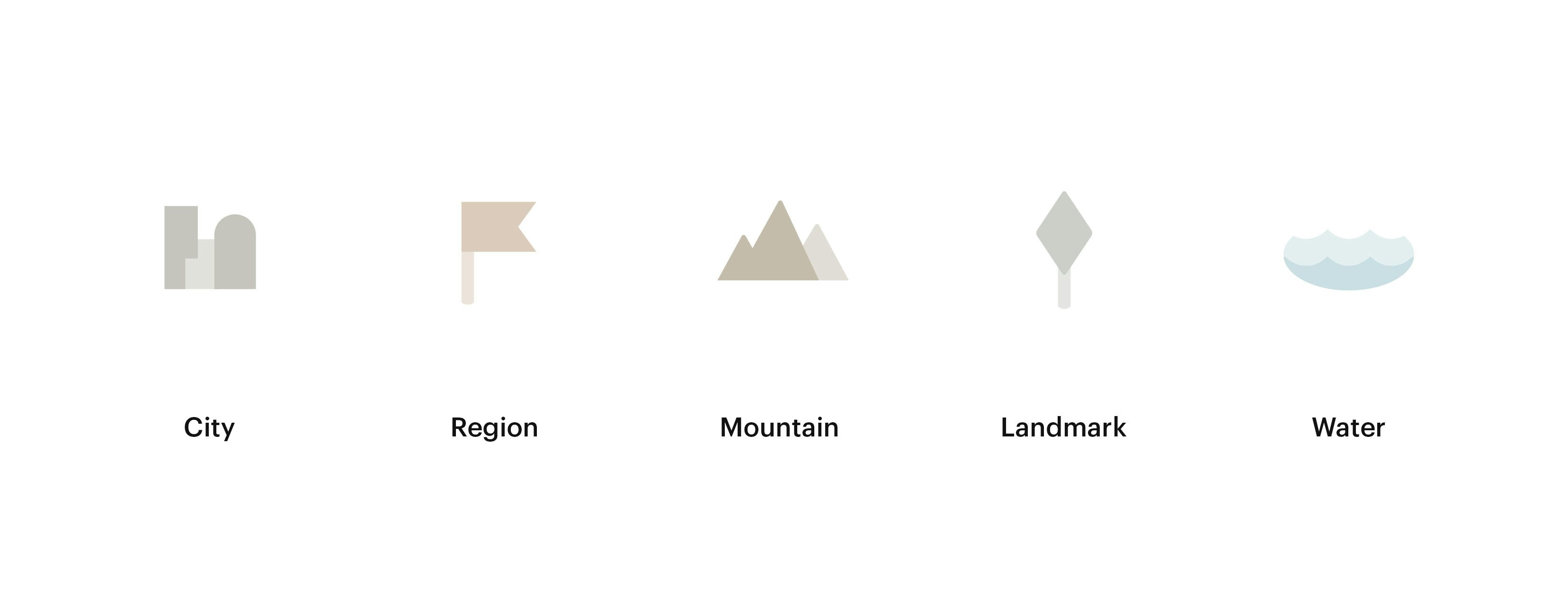 Map icons designed for the Sola mobile app.